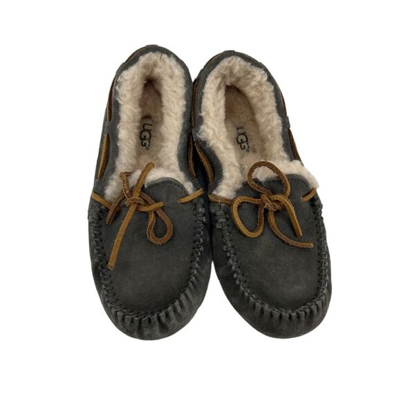 UGG Other - UGG Dakota Youth Gray Suede Wool Moccasin Slippers Size 5